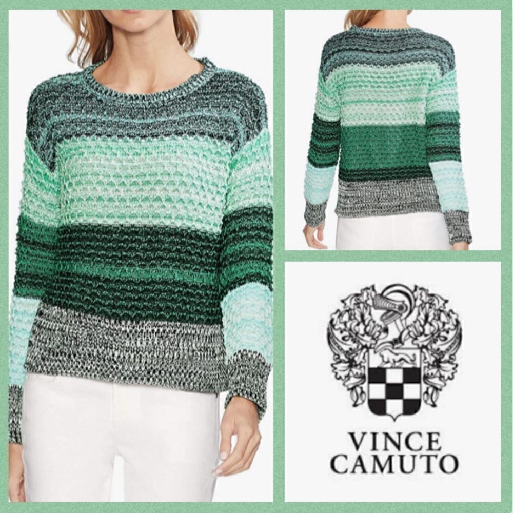 NWT MSRP $99 Vince Camuto Colorblock Crewneck Sweater Women's Size Large